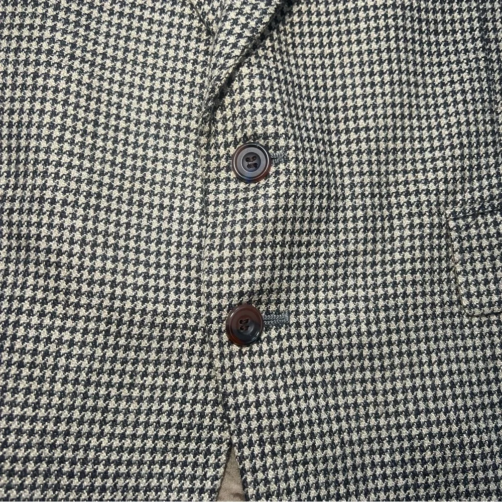VTG Evan Picone Tweed Mens Jacket 42 Short‎ Brown Houndstooth Check Wool Blazer